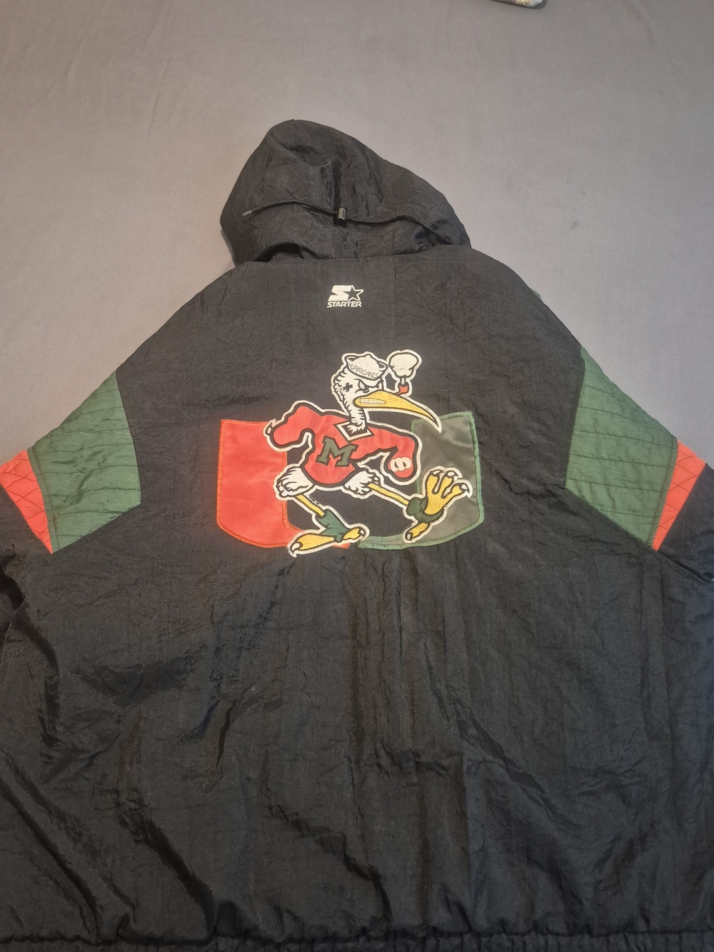 Starter Men's Miami Hurricanes Black Hooded Jacket
